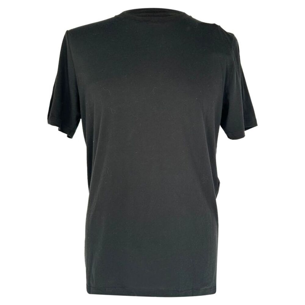 Saint Laurent Plain Crewneck T-Shirt in Black Cotton